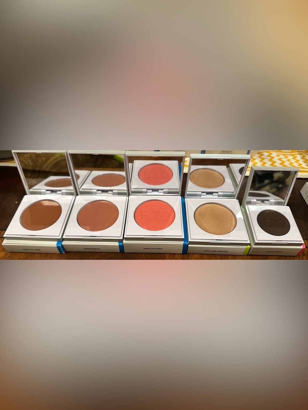 Flyte 70 6 Pc Set w/3 Blush, Highlighter, EyeShadow & Cosmetic Case NEW in Boxes